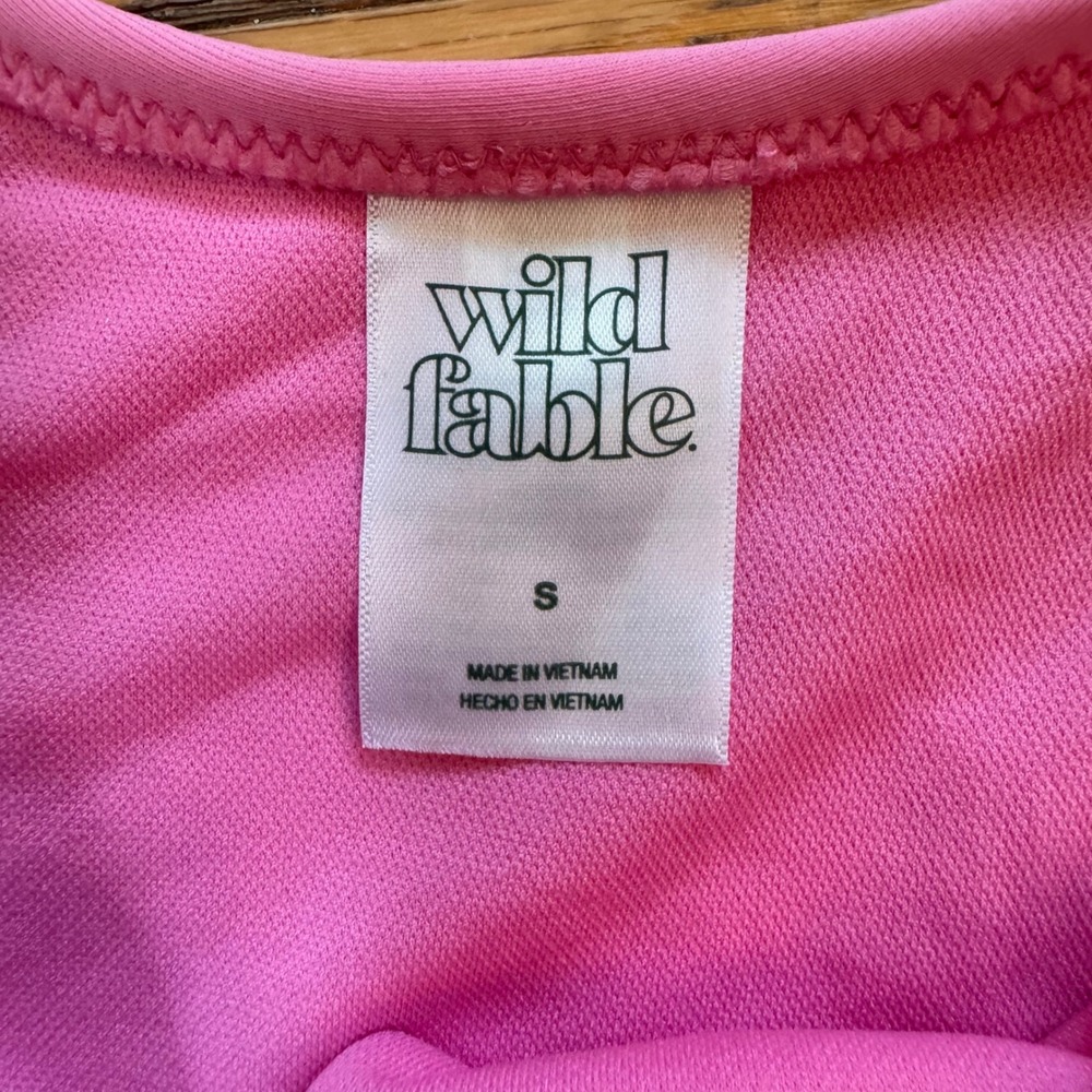 Wild Fable Pink Mid-Rise Ultra High Leg Super Cheeky Bikini Bottom S 4-6 NWT - Picture 4 of 6